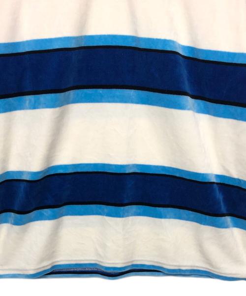 SUPREME（シュプリーム）SUPREME (シュプリーム) stripe velour polo  ポロシャツ 21ss ブルー×ホワイト サイズ:Mの古着・服飾アイテム