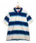 SUPREME（シュプリーム）の古着「stripe velour polo  ポロシャツ 21ss」｜ブルー×ホワイト
