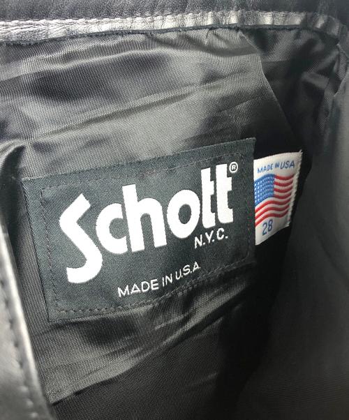 Schott（ショット）Schott (ショット) レザーパンツ ブラック サイズ:28の古着・服飾アイテム