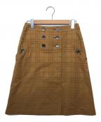 BURBERRY LONDONバーバリーロンドン）の古着「フロントボタンスカート」｜ベージュ
