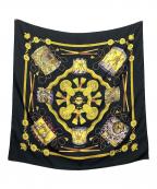 HERMESエルメス）の古着「LES TAMBOURS　スカーフ」｜ブラック