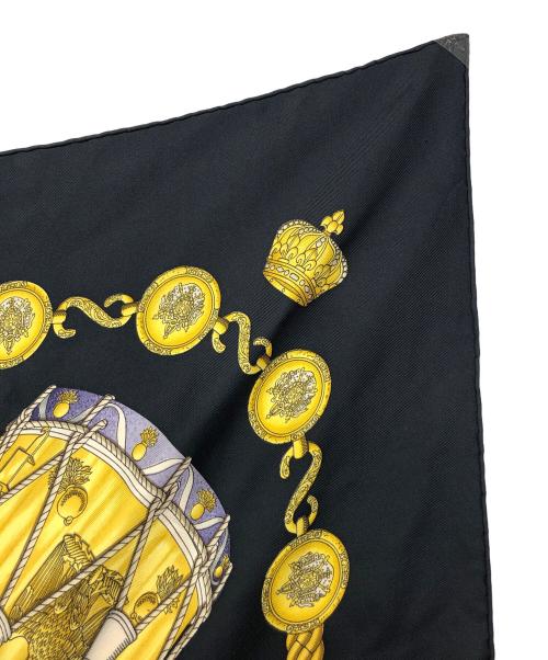 HERMES（エルメス）HERMES (エルメス) LES TAMBOURS　スカーフ ブラックの古着・服飾アイテム