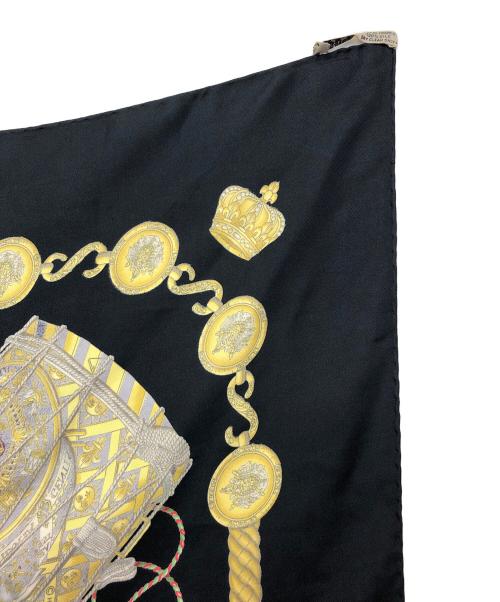 HERMES（エルメス）HERMES (エルメス) LES TAMBOURS　スカーフ ブラックの古着・服飾アイテム