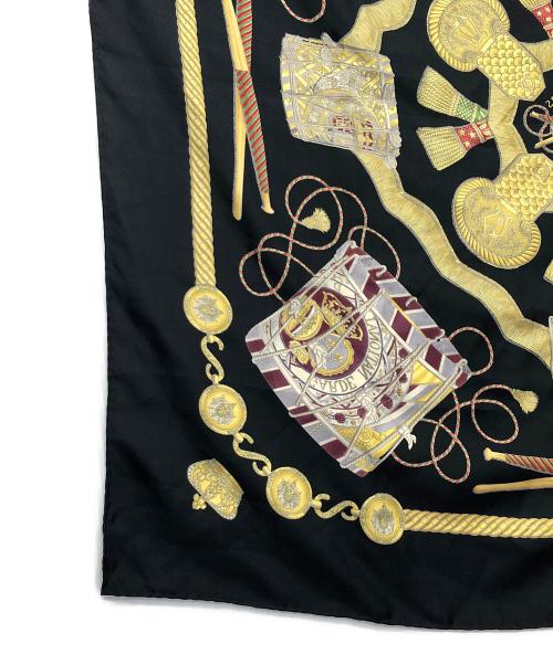 HERMES（エルメス）HERMES (エルメス) LES TAMBOURS　スカーフ ブラックの古着・服飾アイテム