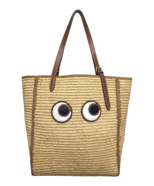 ANYA HINDMARCH（アニヤ・ハインドマーチ）ANYA HINDMARCH (アニヤハインドマーチ) カゴバッグ ベージュの古着・服飾アイテム