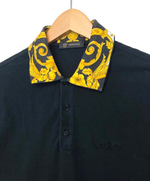 VERSACE（ヴェルサーチェ）VERSACE (ヴェルサーチェ) ポロシャツ ブラック サイズ:XSの古着・服飾アイテム