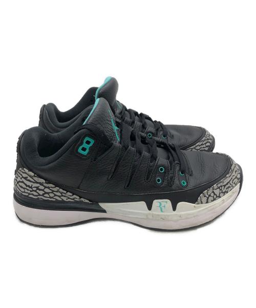 NIKE（ナイキ）NIKE (ナイキ) atmos (アトモス) AIR JORDAN3　ZOOM VAPOR TOUR AJ3　ローカットスニーカー ブラック サイズ:26cmの古着・服飾アイテム