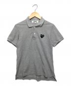 PLAY COMME des GARCONSプレイコムデギャルソン）の古着「ハートワッペンポロシャツ」｜グレー