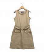 BURBERRY BLUE LABELバーバリーロンドンブルーレーベル）の古着「ノースリーブ・キャミソールワンピース」｜ベージュ