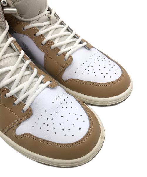 NIKE（ナイキ）NIKE (ナイキ) Jordan 1 Mid Rattan White College Grey ハイカットスニーカー ベージュ サイズ:27cmの古着・服飾アイテム