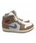 中古・古着 NIKE (ナイキ) Jordan 1 Mid Rattan White College Grey ハイカットスニーカー ベージュ サイズ:27cm：13000円