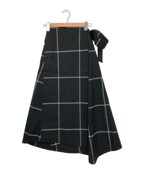 Mila Owen（ミラオーウェン）Mila Owen (ミラオーウェン) ウエストリボンラップデザインスカート ブラックの古着・服飾アイテム