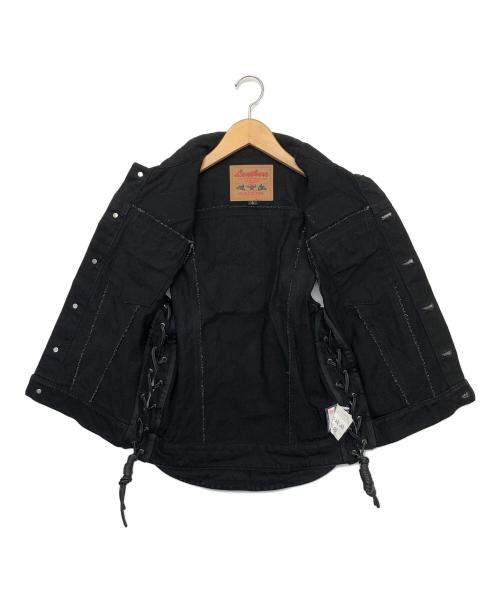 KADOYA LEATHERS（KADOYA LEATHERS）KADOYA LEATHERS (KADOYA LEATHERS) デニムベスト ブラック サイズ:Sの古着・服飾アイテム