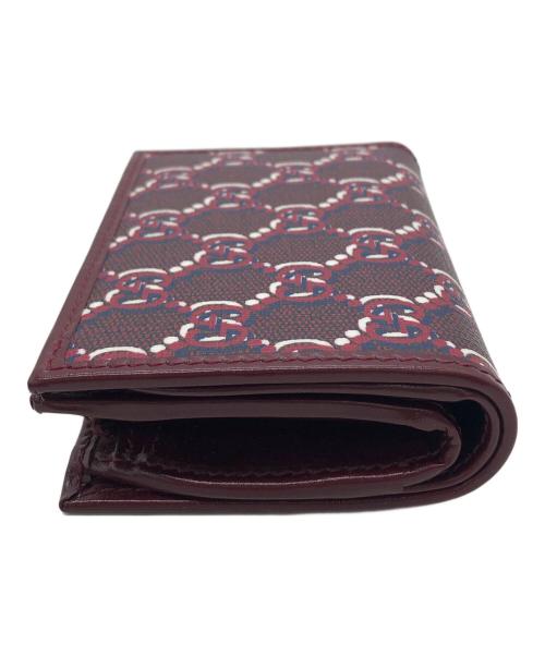 GUCCI（グッチ）GUCCI (グッチ) GGシャドウ　コンパクトウォレット ワインレッドの古着・服飾アイテム