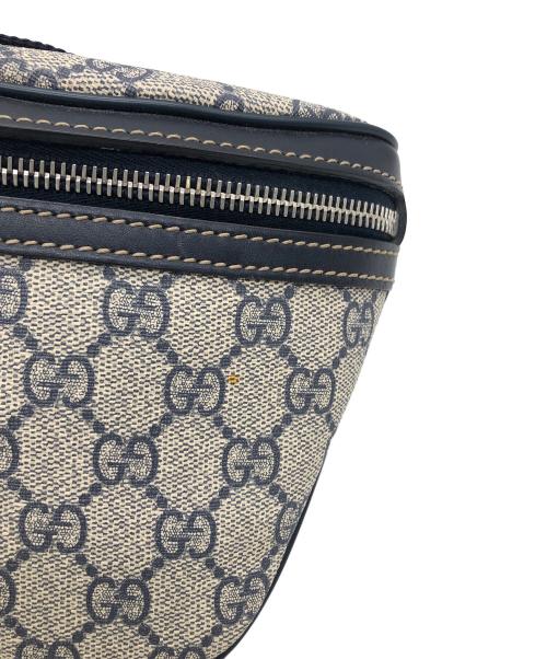 GUCCI（グッチ）GUCCI (グッチ) GGスプリーム　ウエストバッグ ベージュ×ネイビーの古着・服飾アイテム