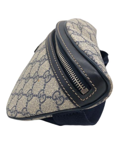 GUCCI（グッチ）GUCCI (グッチ) GGスプリーム　ウエストバッグ ベージュ×ネイビーの古着・服飾アイテム