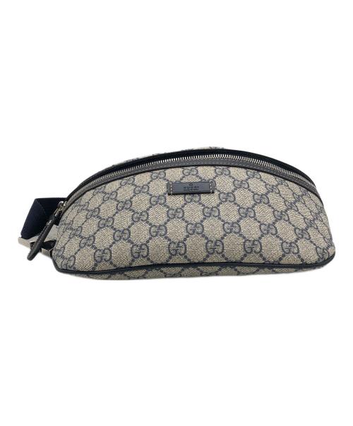 GUCCI（グッチ）GUCCI (グッチ) GGスプリーム　ウエストバッグ ベージュ×ネイビーの古着・服飾アイテム