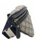 中古・古着 GUCCI (グッチ) GGスプリーム　ウエストバッグ ベージュ×ネイビー：63000円