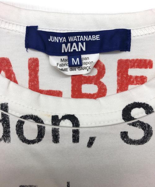 JUNYA WATANABE MAN（ジュンヤワタナベマン）JUNYA WATANABE MAN (ジュンヤワタナベマン) COMME des GARCONS (コムデギャルソン) 半袖Tシャツ ホワイト サイズ:Mの古着・服飾アイテム