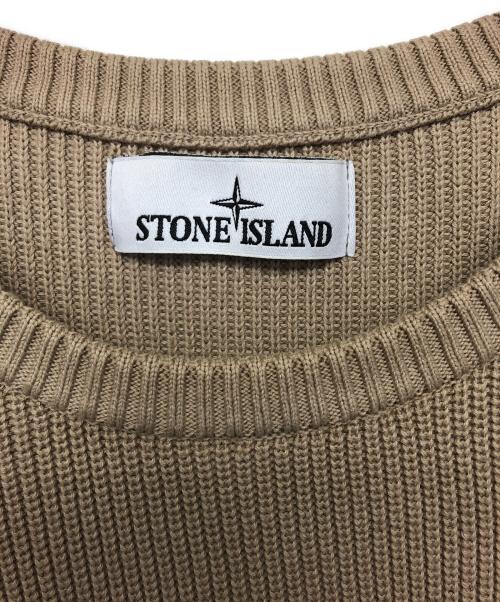 STONE ISLAND（ストーンアイランド）STONE ISLAND (ストーンアイランド) 薄手ニット ベージュ サイズ:Mの古着・服飾アイテム