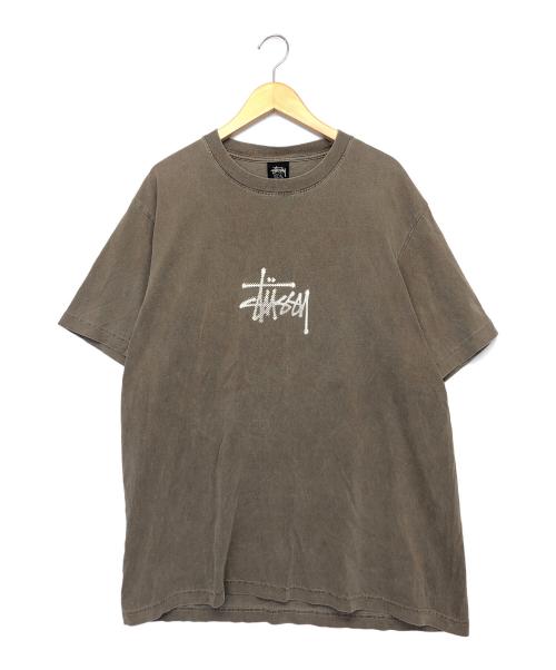 stussy（ステューシー）stussy (ステューシー) USA製 バックプリント　半袖カットソー ブラウン サイズ:L　の古着・服飾アイテム