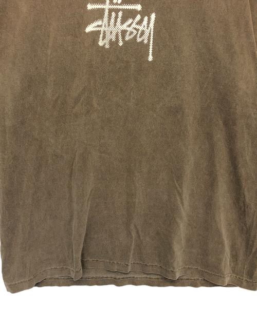 stussy（ステューシー）stussy (ステューシー) USA製 バックプリント　半袖カットソー ブラウン サイズ:L　の古着・服飾アイテム