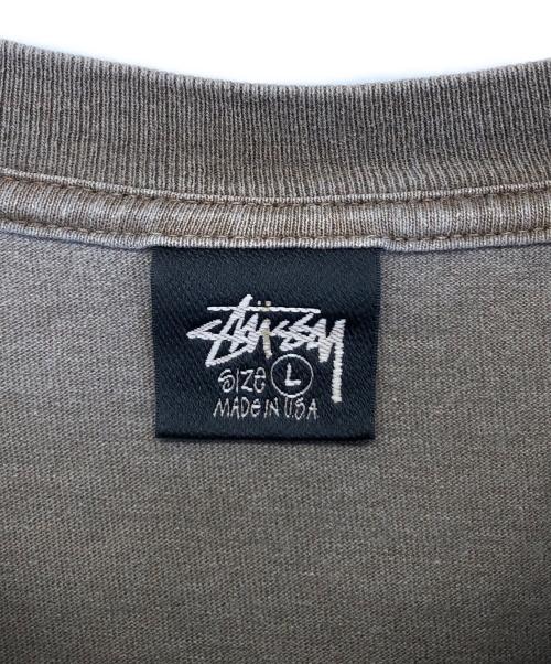 stussy（ステューシー）stussy (ステューシー) USA製 バックプリント　半袖カットソー ブラウン サイズ:L　の古着・服飾アイテム