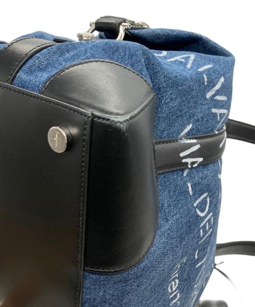 Salvatore Ferragamo（サルヴァトーレ フェラガモ）Salvatore Ferragamo (サルヴァトーレ フェラガモ) サルヴァトーレ フェラガモ　デニム地　ボストンバッグ インディゴの古着・服飾アイテム