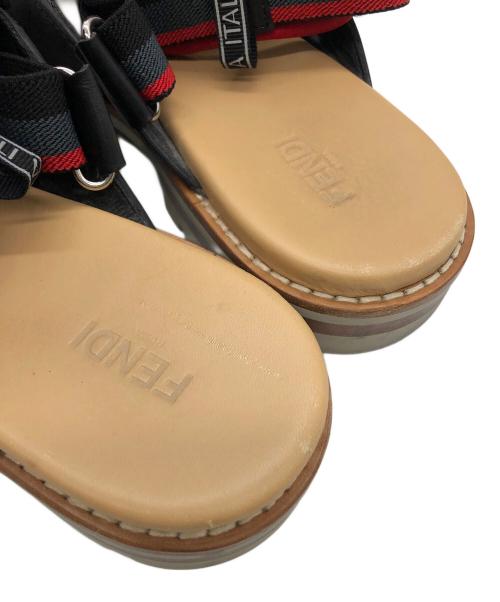 FENDI（フェンディ）FENDI (フェンディ) レザーバックストラップサンダル ブラック サイズ:7の古着・服飾アイテム