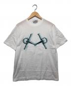 HERMESエルメス）の古着「プリント刺繍tシャツ」｜ホワイト