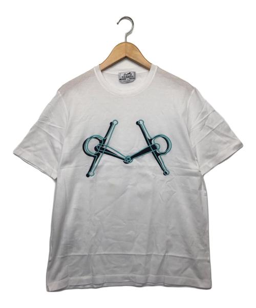 HERMES（エルメス）HERMES (エルメス) プリント刺繍tシャツ ホワイト サイズ:Mの古着・服飾アイテム