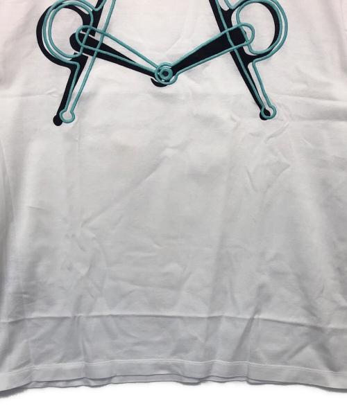 HERMES（エルメス）HERMES (エルメス) プリント刺繍tシャツ ホワイト サイズ:Mの古着・服飾アイテム