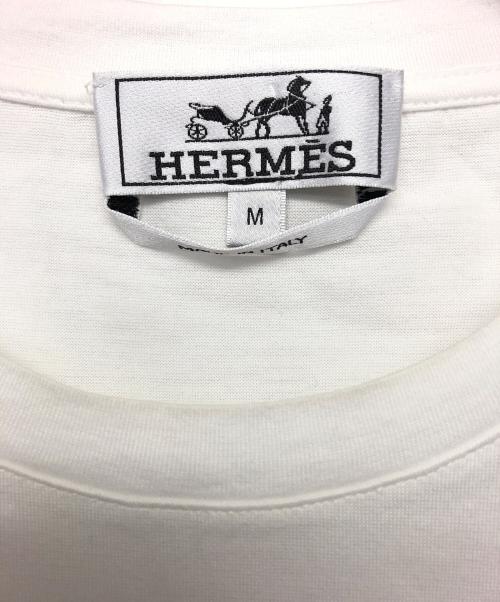HERMES（エルメス）HERMES (エルメス) プリント刺繍tシャツ ホワイト サイズ:Mの古着・服飾アイテム