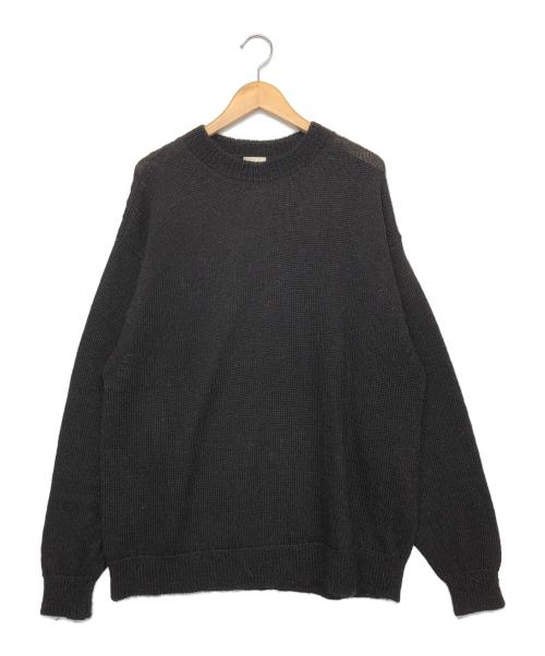 COMOLI（コモリ）COMOLI (コモリ) ブラックアルパカ クルーネックニット 21AW ブラック サイズ:FREEの古着・服飾アイテム