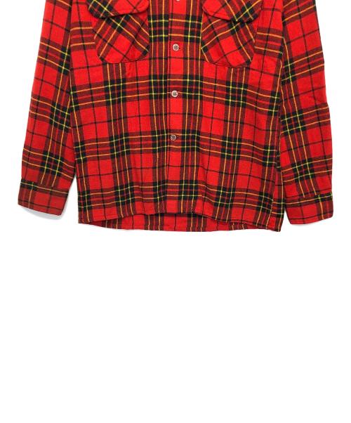 TOWN CRAFT（タウンクラフト）TOWN CRAFT (タウンクラフト) JC Penneyタグ　70sオープンカラーシャツ　 レッド サイズ:Mの古着・服飾アイテム