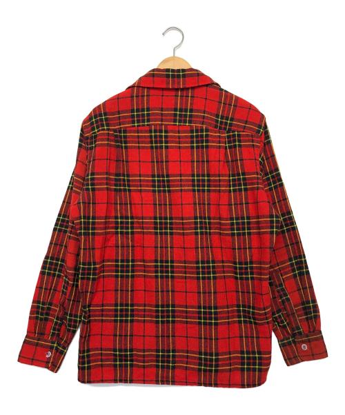 TOWN CRAFT（タウンクラフト）TOWN CRAFT (タウンクラフト) JC Penneyタグ　70sオープンカラーシャツ　 レッド サイズ:Mの古着・服飾アイテム