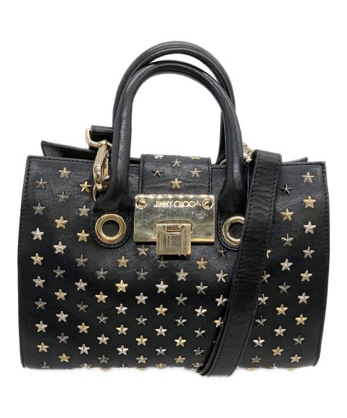 JIMMY CHOO（ジミーチュウ）JIMMY CHOO (ジミーチュウ) スタースタッズ2WAYハンドバック ブラックの古着・服飾アイテム