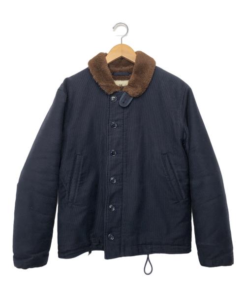 THE TENDERLOINS（テンダーロイン）THE TENDERLOINS (テンダーロイン) N-1デッキジャケット ネイビー×ブラック サイズ:38の古着・服飾アイテム