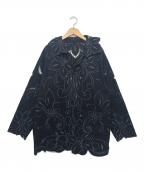 Ameriアメリ）の古着「UND SCALLOPE EMBROIDERY OVERSIZE SHIRT」｜ブラック
