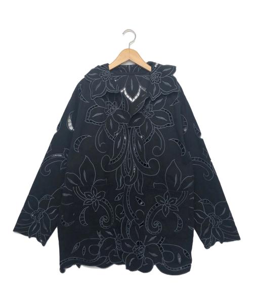 Ameri（アメリ）AMERI (アメリ) UND SCALLOPE EMBROIDERY OVERSIZE SHIRT ブラック サイズ:FREEの古着・服飾アイテム