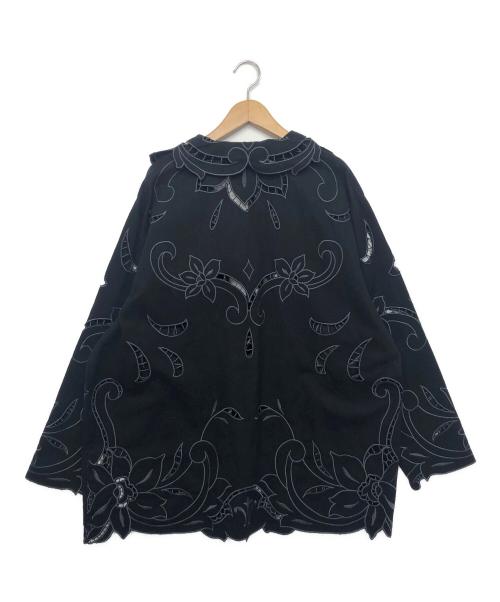 Ameri（アメリ）AMERI (アメリ) UND SCALLOPE EMBROIDERY OVERSIZE SHIRT ブラック サイズ:FREEの古着・服飾アイテム