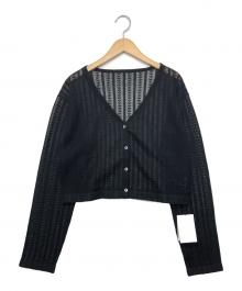 6(ROKU) BEAUTY&YOUTH（ロク ビューティーアンドユース）の古着「レースジャガードカーディガン」｜ブラック