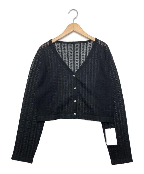 6(ROKU) BEAUTY&YOUTH（ロク ビューティーアンドユース）6(ROKU) BEAUTY&YOUTH (ロク ビューティーアンドユース) レースジャガードカーディガン ブラック サイズ:FREE 未使用品の古着・服飾アイテム