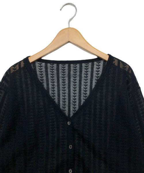 6(ROKU) BEAUTY&YOUTH（ロク ビューティーアンドユース）6(ROKU) BEAUTY&YOUTH (ロク ビューティーアンドユース) レースジャガードカーディガン ブラック サイズ:FREE 未使用品の古着・服飾アイテム