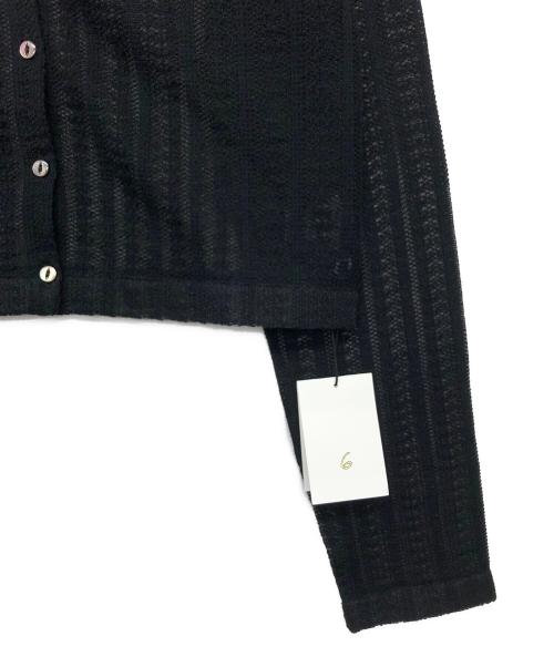 6(ROKU) BEAUTY&YOUTH（ロク ビューティーアンドユース）6(ROKU) BEAUTY&YOUTH (ロク ビューティーアンドユース) レースジャガードカーディガン ブラック サイズ:FREE 未使用品の古着・服飾アイテム