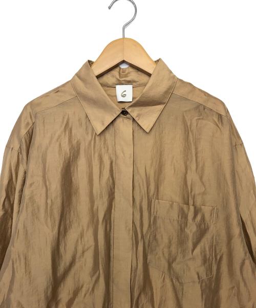 6(ROKU) BEAUTY&YOUTH（ロク ビューティーアンドユース）6(ROKU) BEAUTY&YOUTH (ロク ビューティーアンドユース) CEL/PL スケシャツ　長袖シャツ ベージュ サイズ:FREEの古着・服飾アイテム