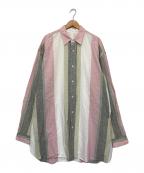sillageシアージ）の古着「リネン　長袖シャツ」｜ピンク