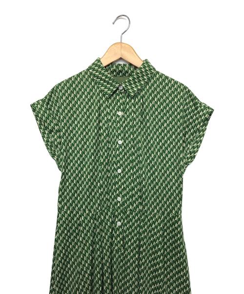 MACKINTOSH LONDON（マッキントッシュ ロンドン）MACKINTOSH LONDON (マッキントッシュ ロンドン) レインドロッププリントワンピース グリーン サイズ:40の古着・服飾アイテム