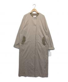 HUMAN WOMAN（ヒューマンウーマン）の古着「ノーカラーコート」｜ベージュ
