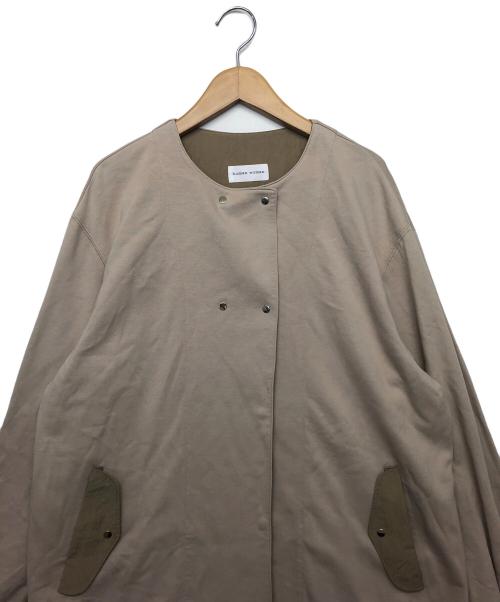 HUMAN WOMAN（ヒューマンウーマン）HUMAN WOMAN (ヒューマンウーマン) ノーカラーコート ベージュ サイズ:Mの古着・服飾アイテム